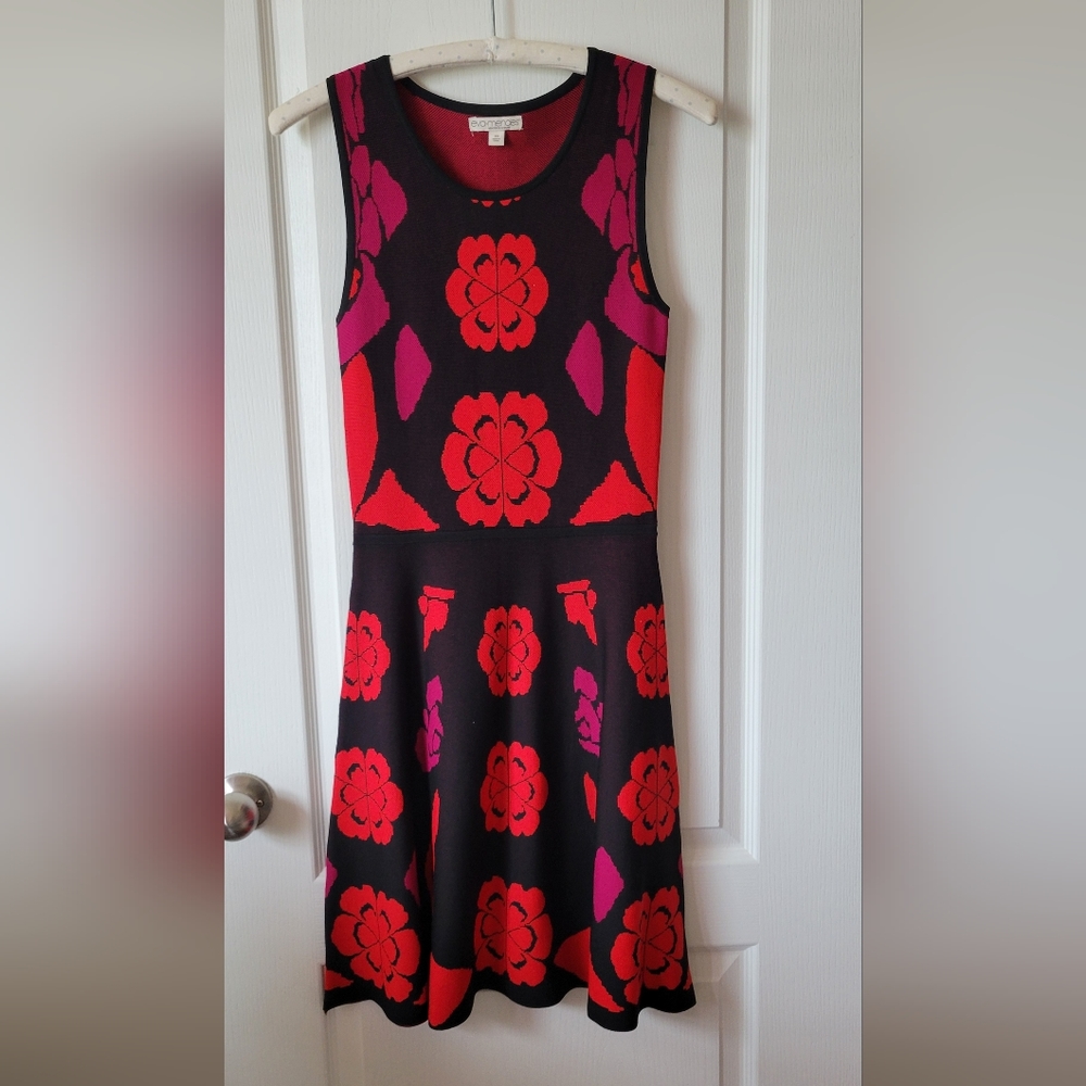 New York and company red and black flower dress